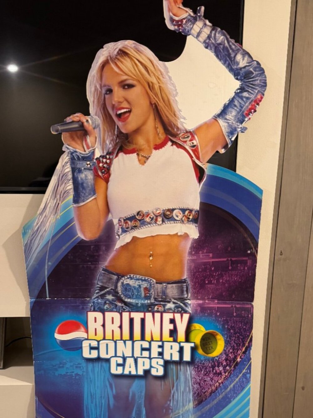 Lifesize Britney Spears Pepsi Concert Caps Cardboard Stand Up